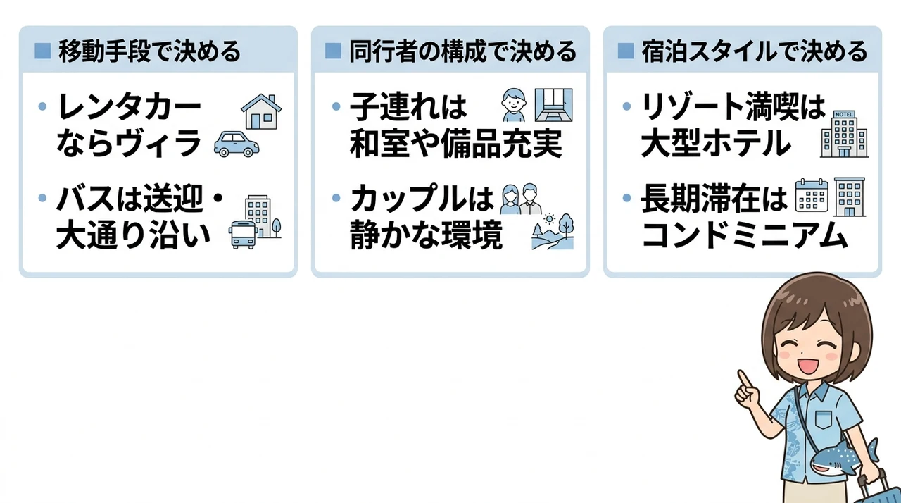 周辺のホテルや付近のホテルを選ぶポイント